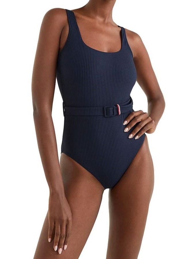 Swimsuit Scoop Back rib Desert Sky Tommy Hilfiger