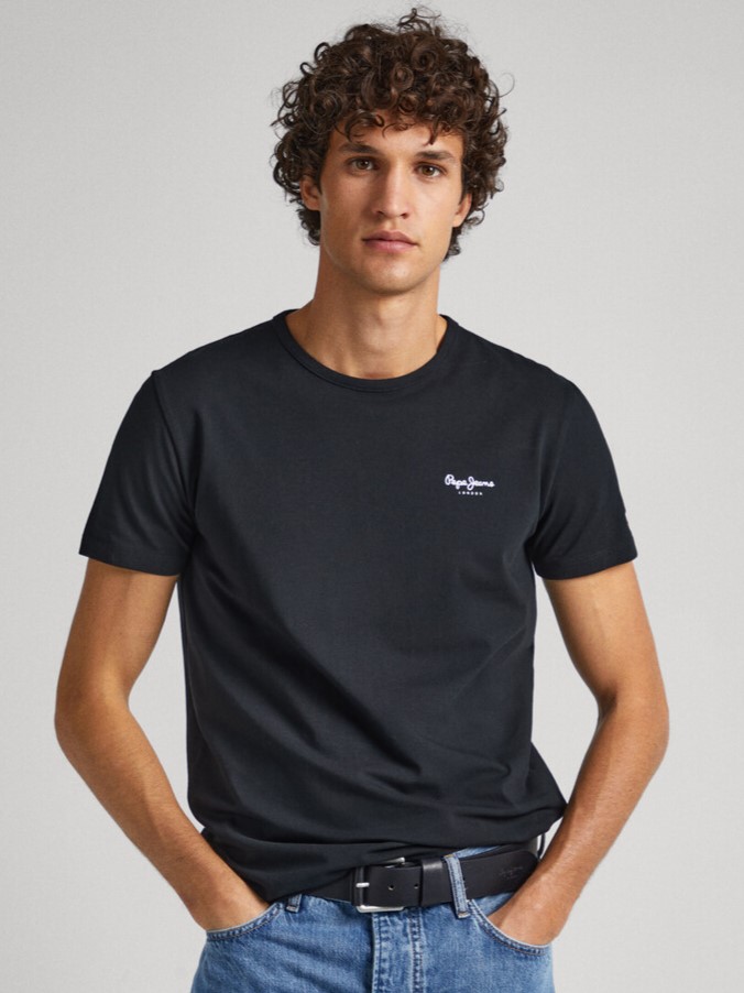 Μπλούζα με κοντό μανίκι Original Basic Black Pepe jeans