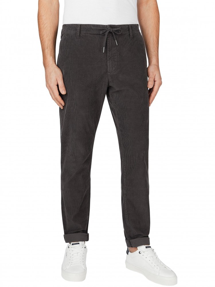 Παντελόνι κοτλέ Taper Regular Keys Washed Black Pepe Jeans