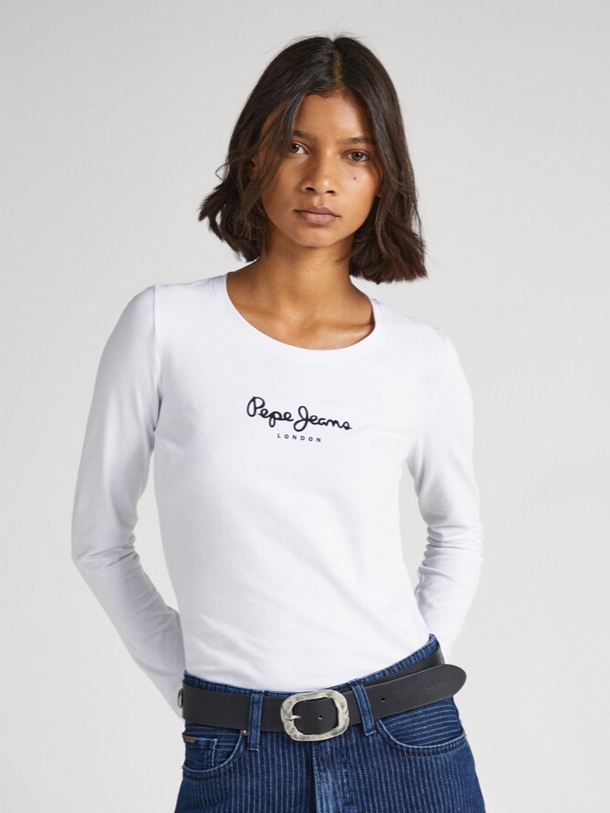Blouse with long sleeve New Virginia White Pepe Jeans