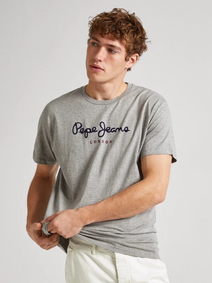 Μπλούζα με κοντό μανίκι Eggo Grey Marl Pepe jeans
