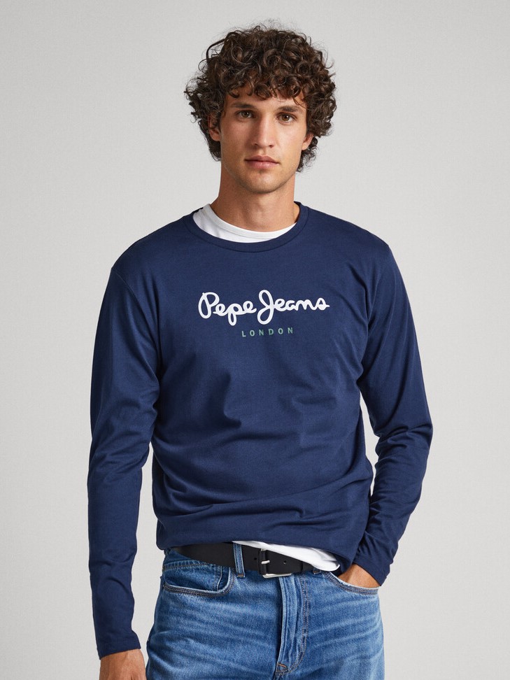 Μπλούζα με μακρύ μανίκι Eggo Long Navy Pepe Jeans