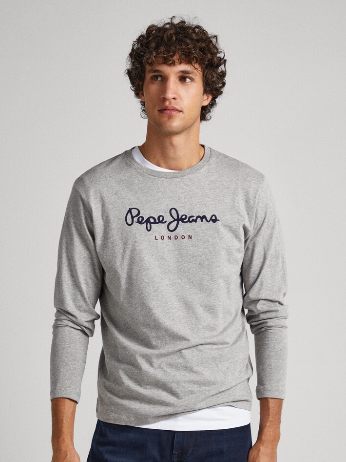 Μπλούζα με μακρύ μανίκι Eggo Long Grey Marl Pepe Jeans