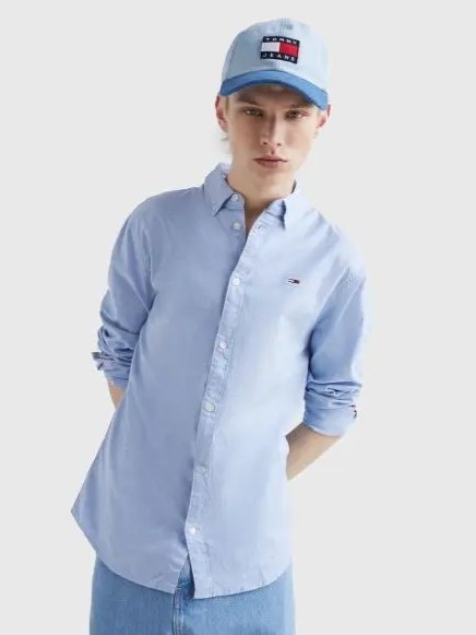 Shirt Slim Stretch Oxford Perfume Blue Tommy Jeans