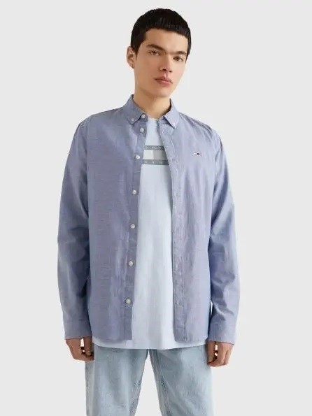 Πουκάμισο Slim Stretch Oxford Twilight Navy Tommy Jeans