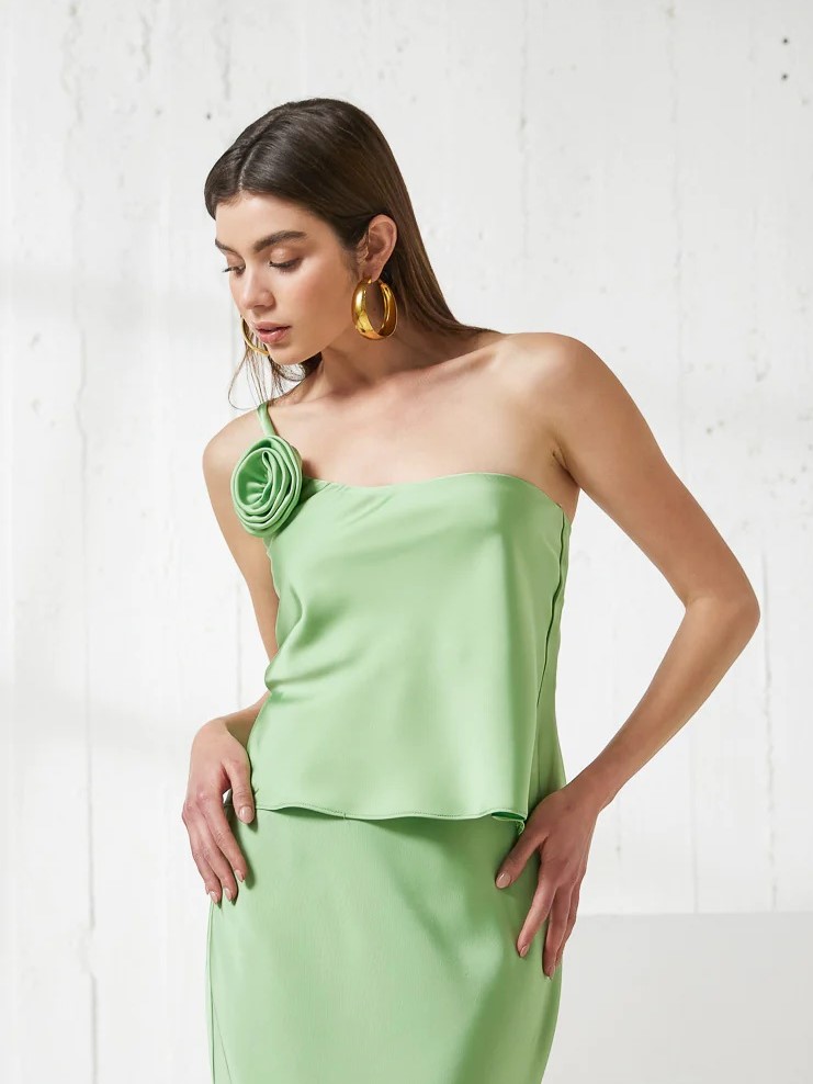 Blouse with one strap Anais Dark Aloe Enzzo