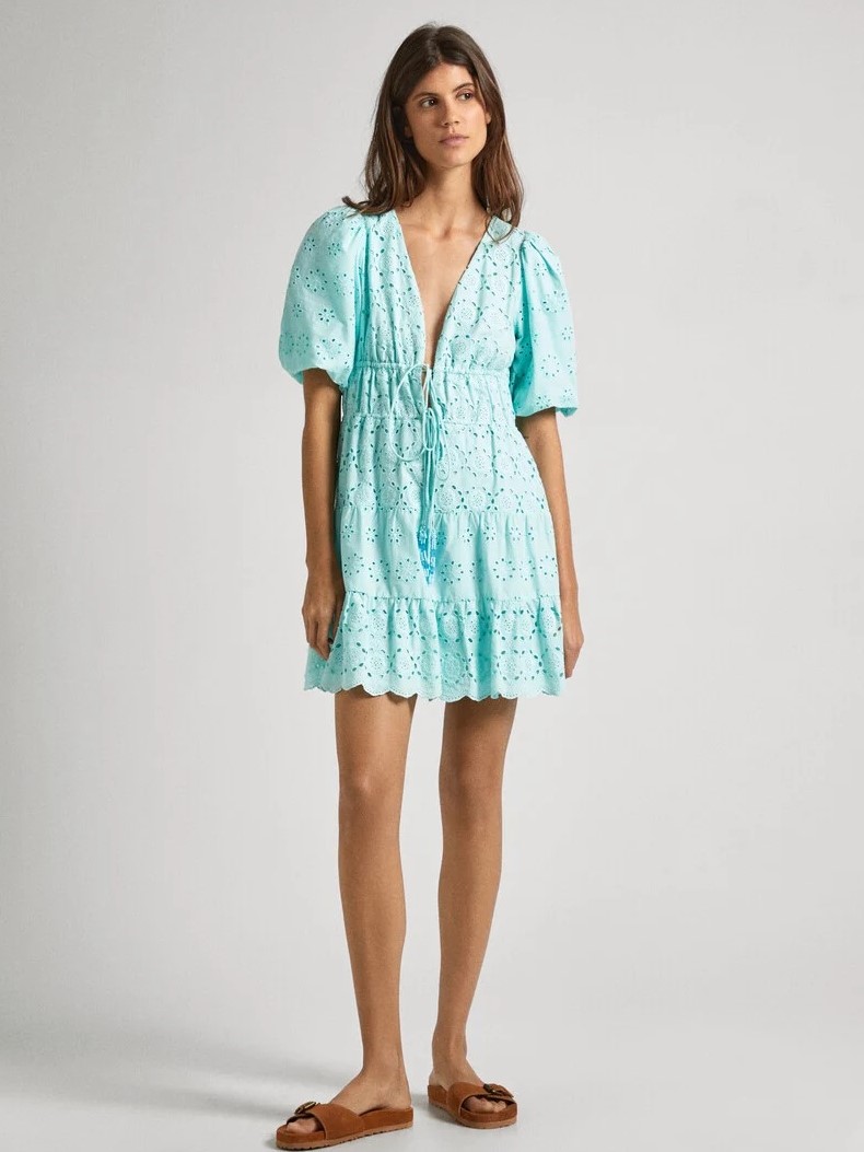 Φόρεμα Mini Delia Aqua Blue Pepe Jeans