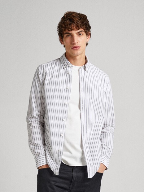 Πουκάμισο Slim Striped Peter White Pepe Jeans