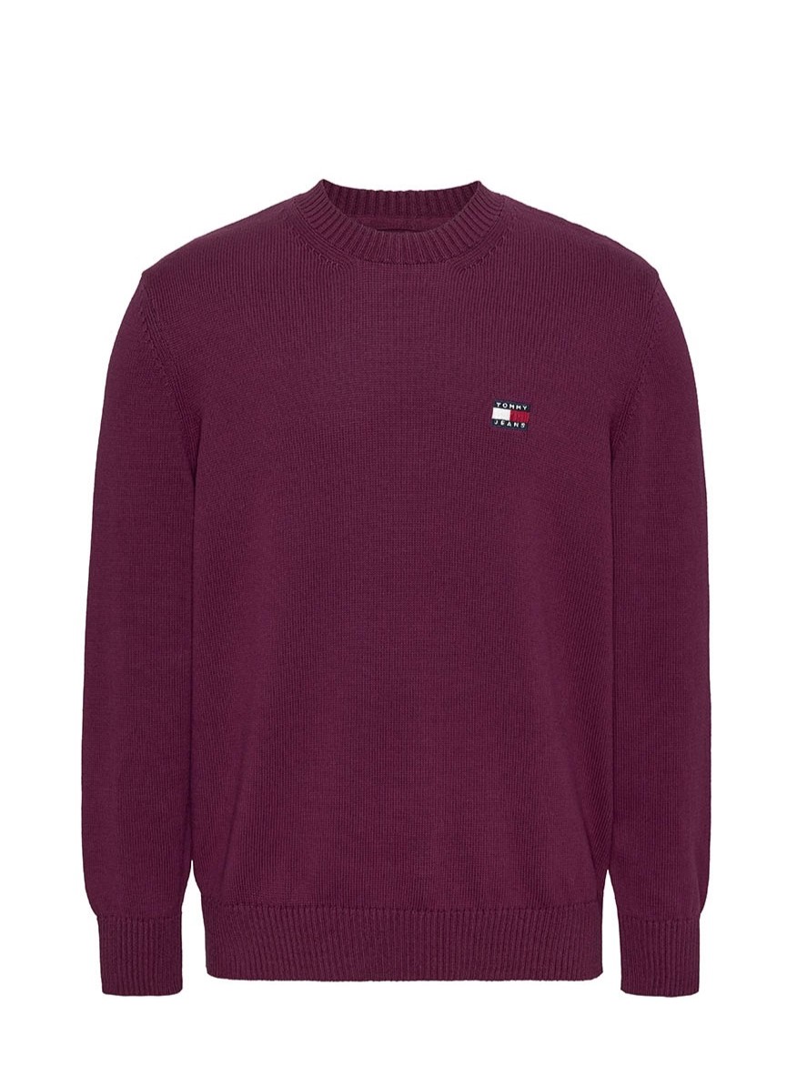 Πλεκτό πουλόβερ TJM Reg Badge Valley Grape Tommy Jeans
