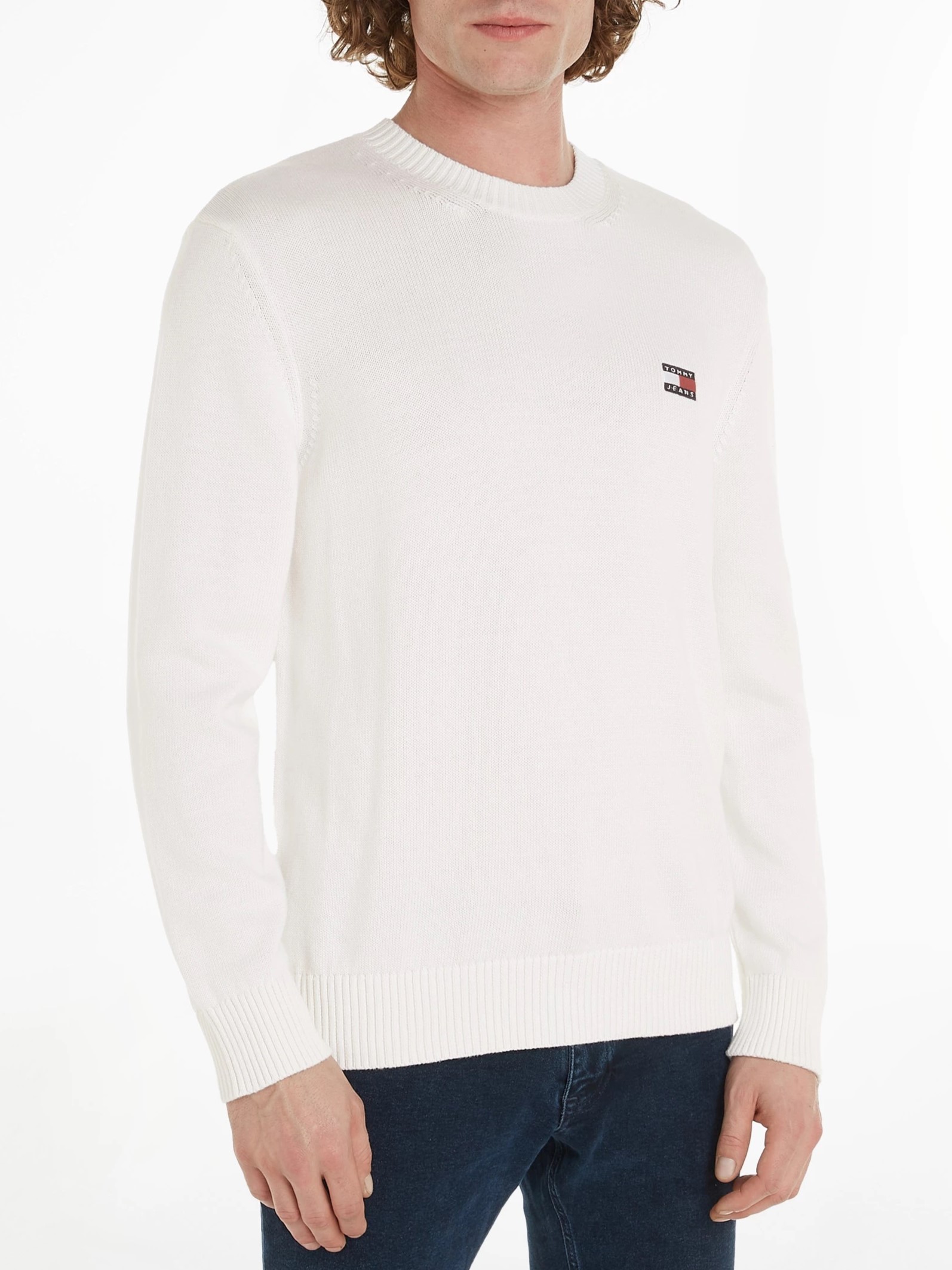 Πλεκτό πουλόβερ TJM Reg Badge Ancient White Tommy Jeans