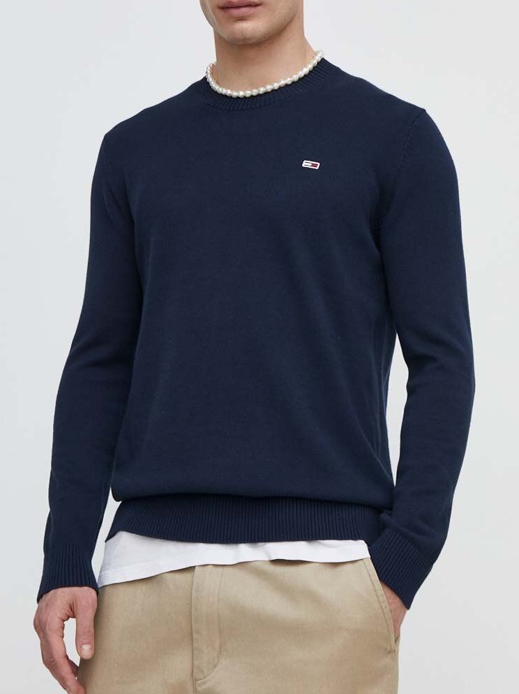 Πουλόβερ ανδρικό TJM Slim Essential Light Dark Night Navy Tommy Jeans