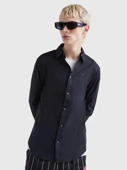 Πουκάμισο TJM Original Stretch Black Tommy Jeans