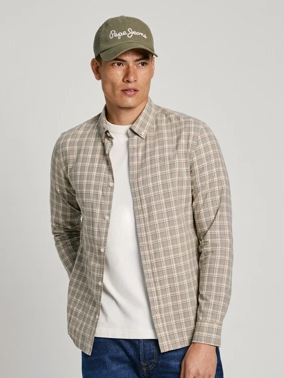 Shirt Checked Slim Winter Mint Green Pepe Jeans