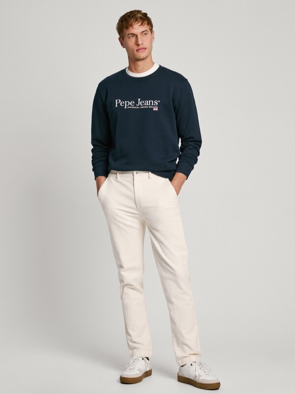 Παντελόνι Chino Slim Corduroy Ivory White Pepe Jeans