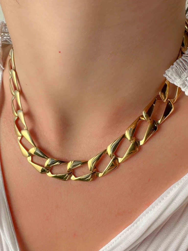 Thick steel gold-plated chain necklace Golden Elephantina