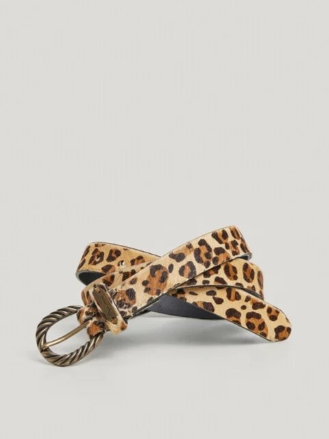 Ζώνη δερμάτινη Animal Printed Brown Pepe Jeans