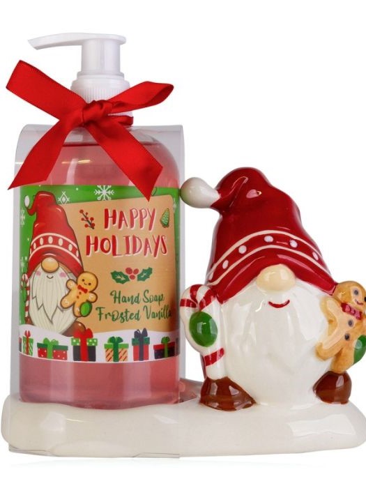 Hand soap Gnome in decorative ceramic holder 
