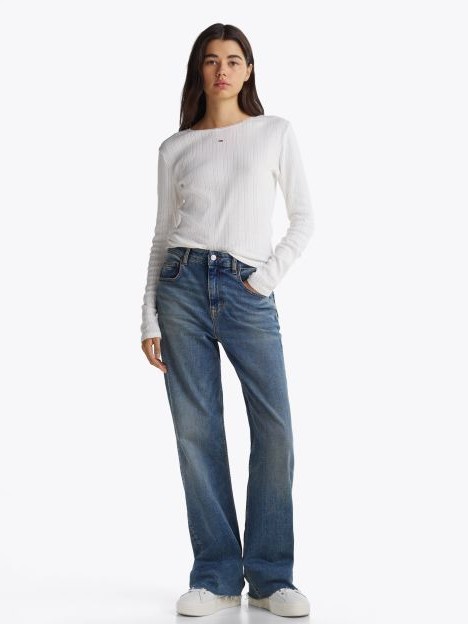 Παντελόνι τζιν Mia Mid Relaxed Straight AI6133 Denim Medium Tommy Jeans