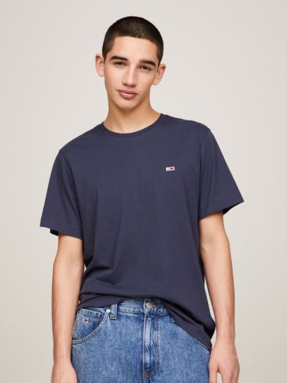 Μπλούζα με κοντό μανίκι TJM Classic Jersey C neck Twilight Navy Tommy Jeans