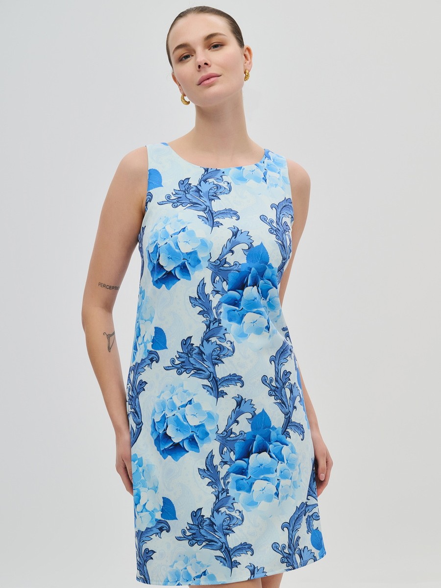 Φόρεμα Mini με φιόγκο πίσω Light Blue Dejavu