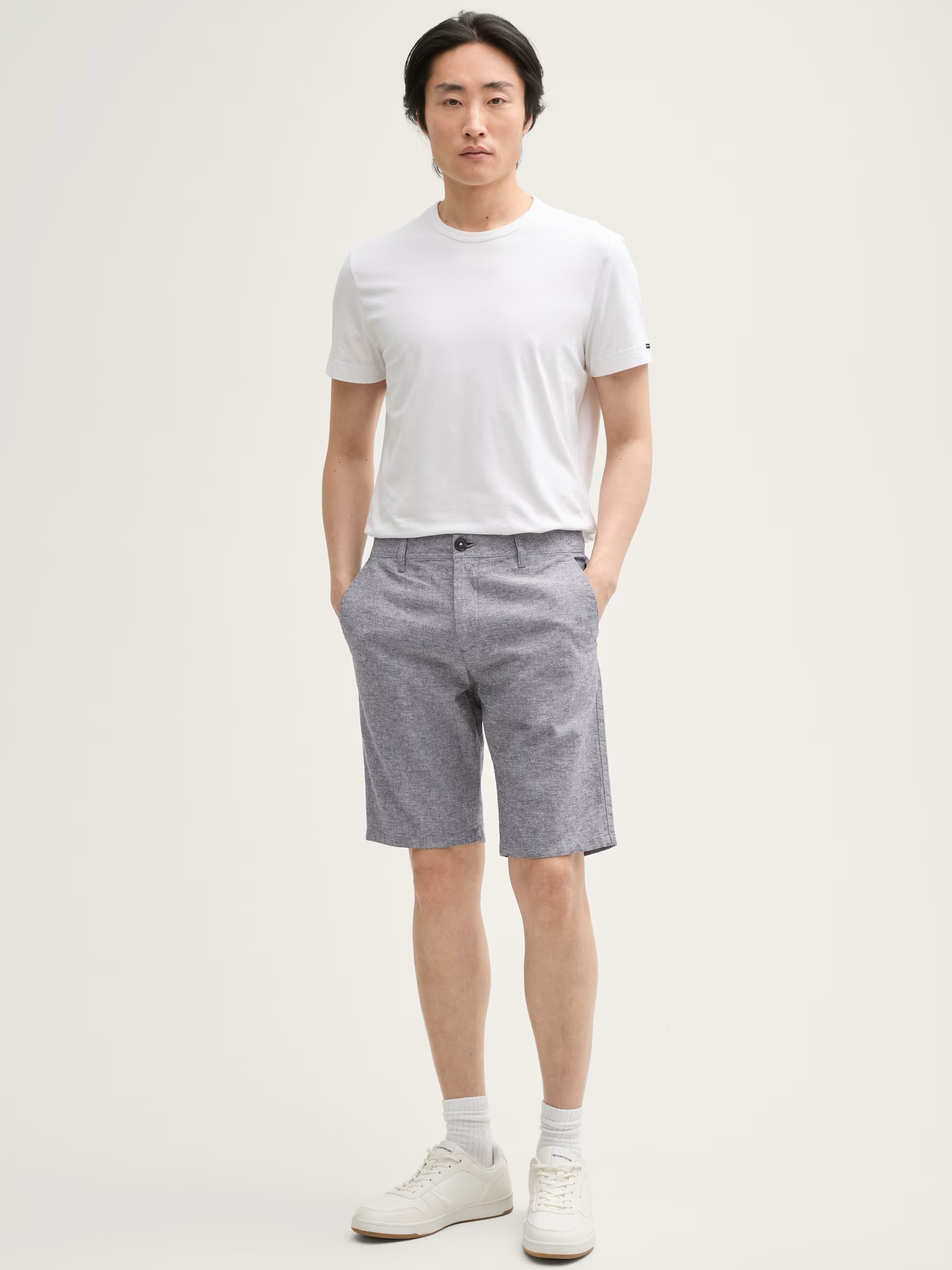 Βερμούδα λινή ανδρική grey Tom tailor