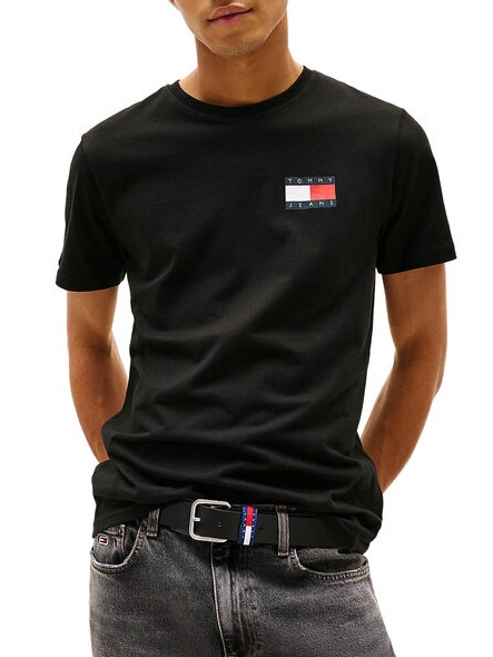 Μπλούζα με κοντό μανίκι TJM slim black Tommy jeans