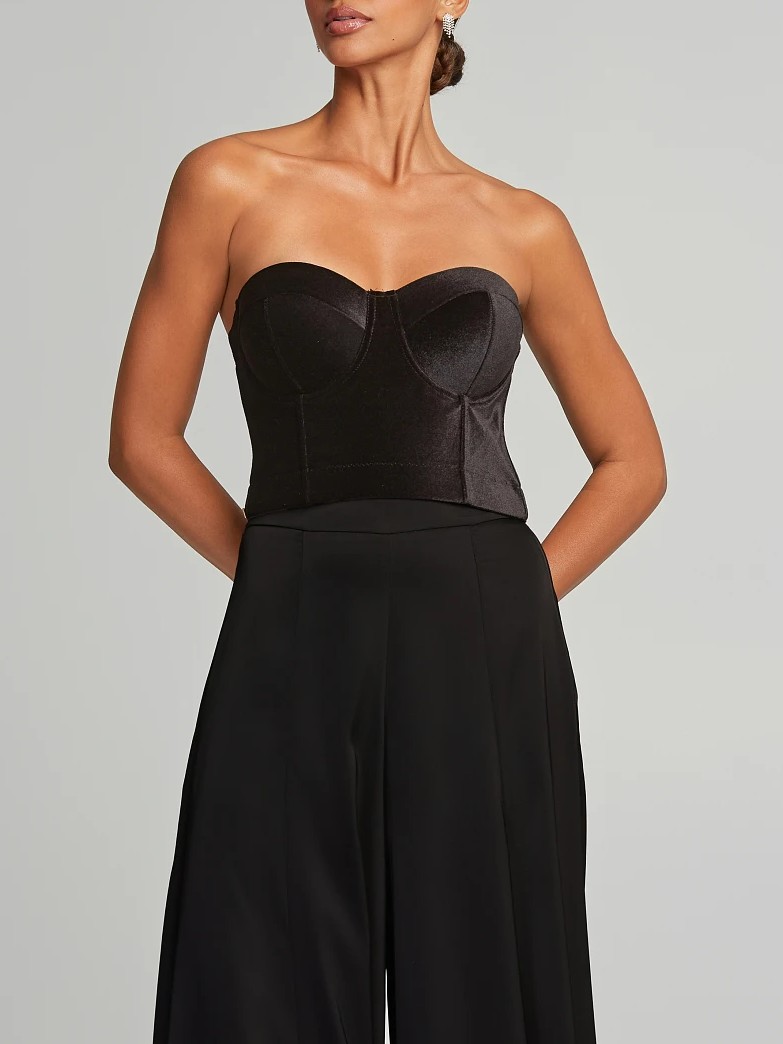 Bustier velvet black Lynne