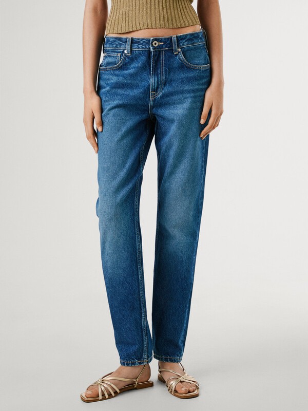 Παντελόνι τζιν High Waist Taper Violet Blue Pepe Jeans