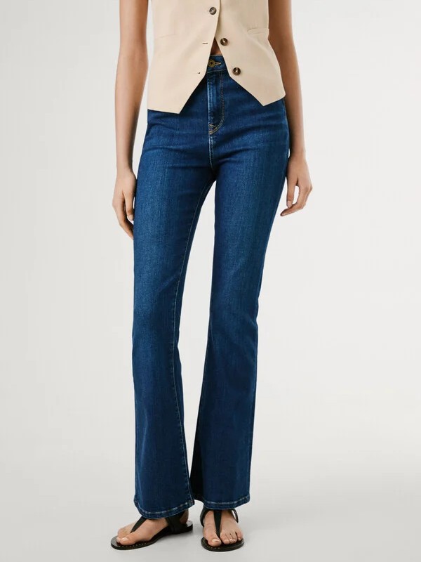 Jean high-rise Flare dion Blue Pepe jeans