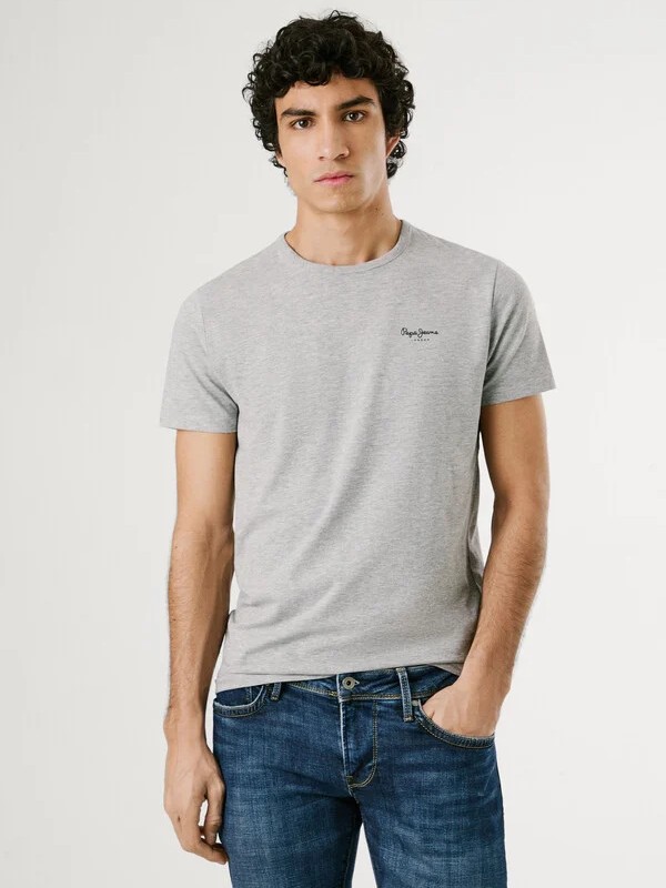 Μπλούζα με κοντό μανίκι ανδρική original basic Grey Pepe jeans	
