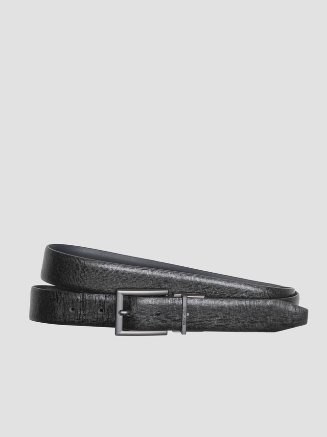 Ζώνη ανδρική Double-Face Leather Black Antony Morato