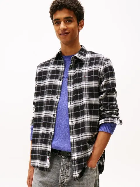 Shirt regular fit Plaid Flannel Black Tommy jeans