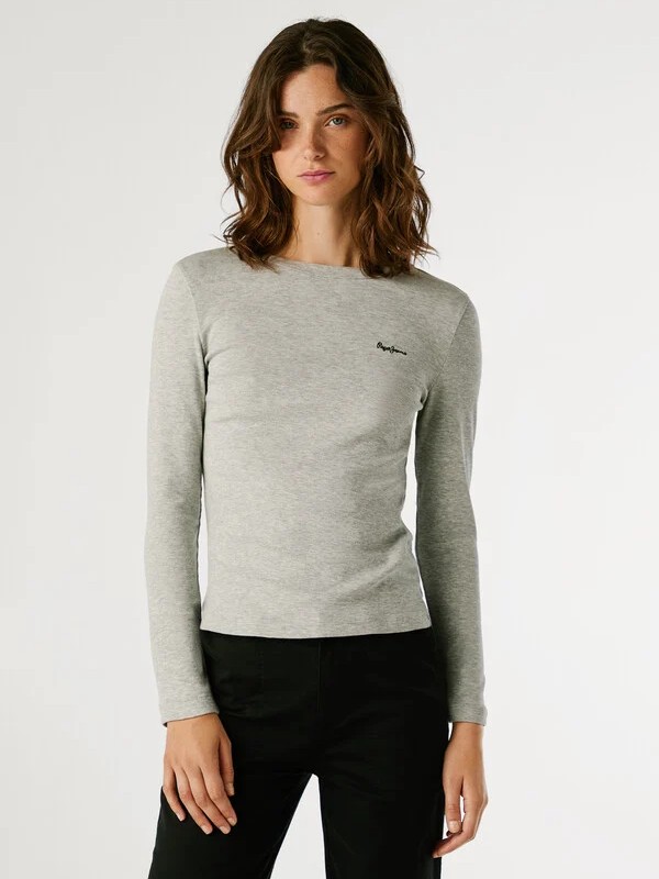 Stretch rib tank top Betina Grey Pepe jeans
