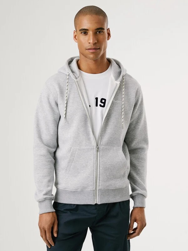 Ζακέτα φούτερ με κουκούλα Macbeth Grey Pepe jeans