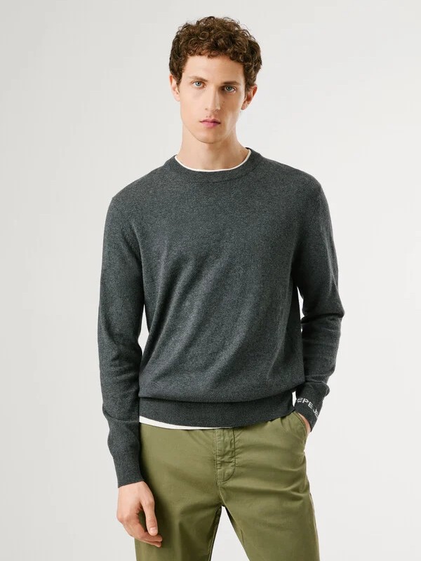 Πουλόβερ ανδρικό Andre crew neck Grey Pepe jeans	