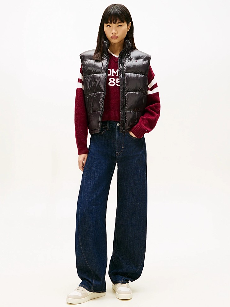 Μπουφάν αμάνικο Puffer vest shiny Black Tommy jeans