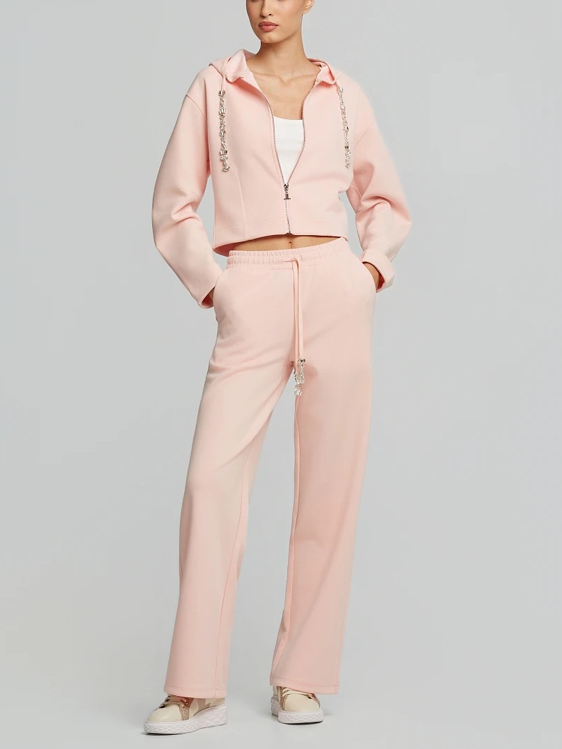 Παντελόνι φόρμας με κρύσταλλα στα κορδόνια Pink Lynne