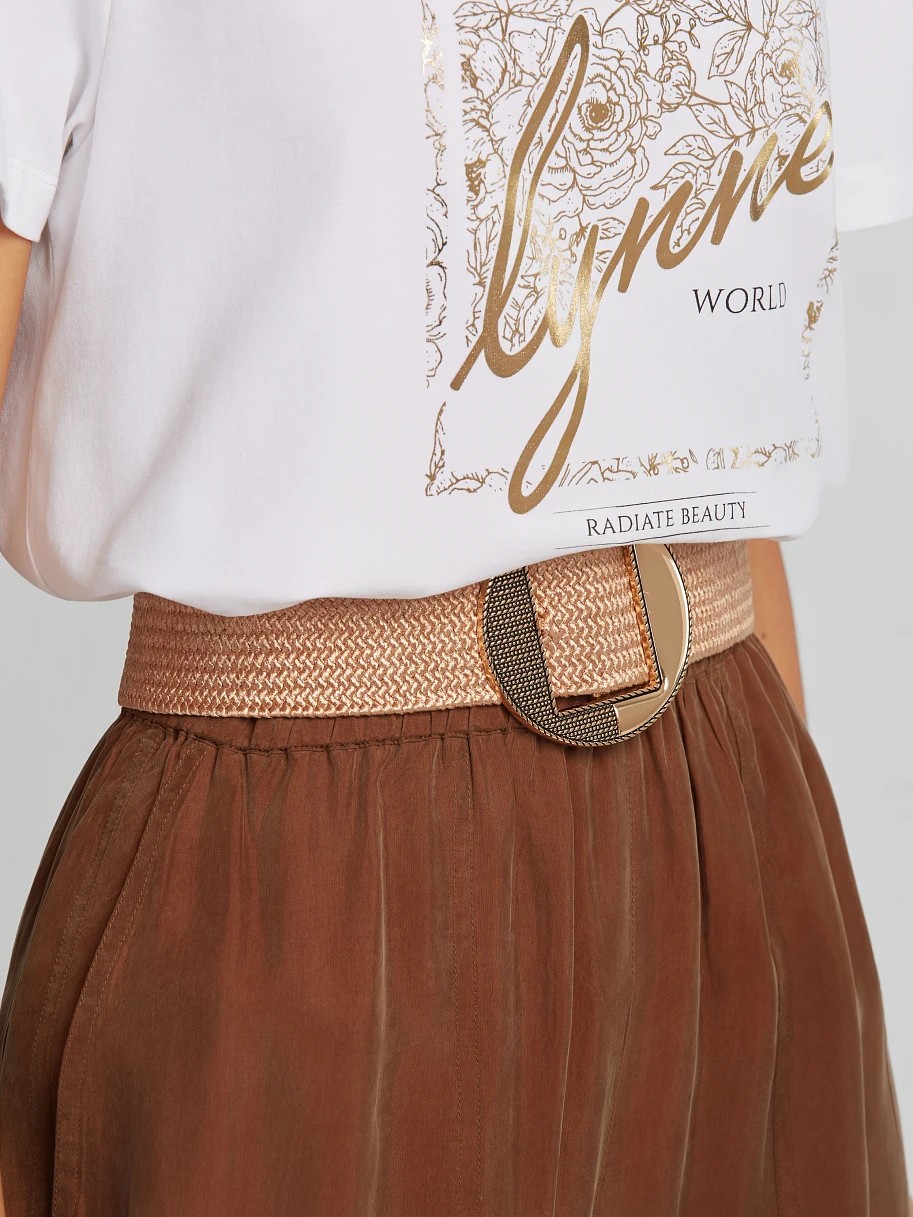 Ελαστική ζώνη με ψάθινη όψη Gold Lynne