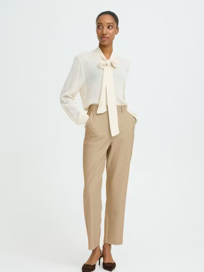 Trousers straight-fit Bydanta Beige B.Young