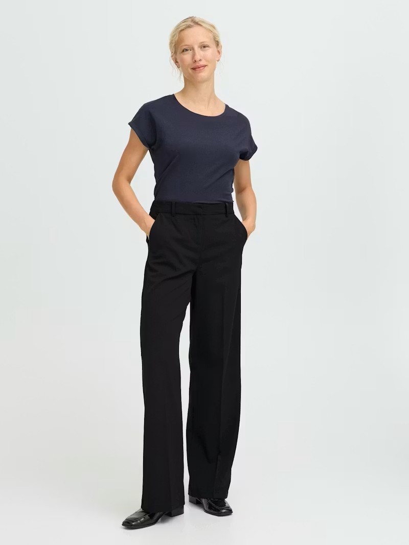 Trousers wide leg Bydanta Black B.Young