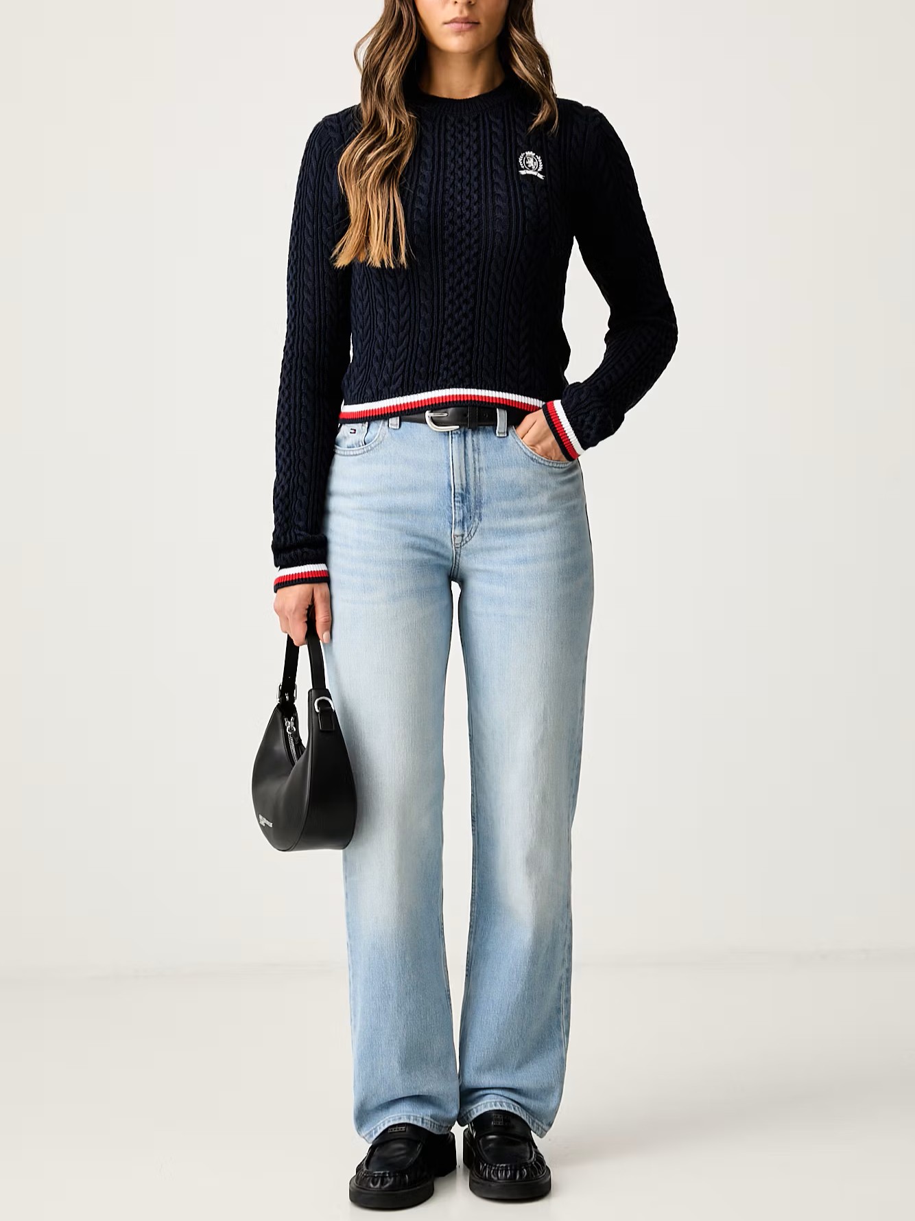 Μπλούζα πλεκτή TJW RWB TIPPING Blue Tommy jeans