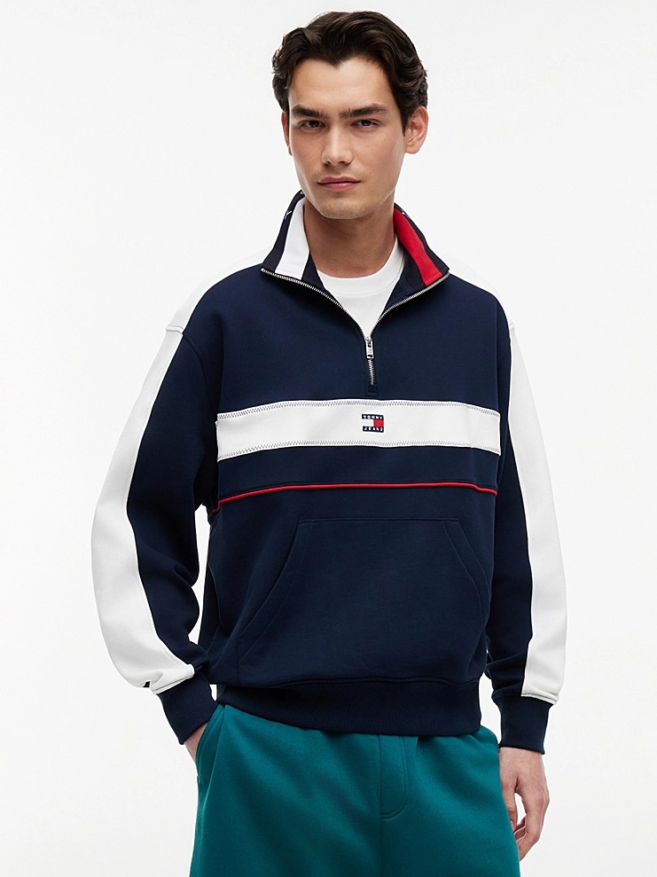Sweatshirt TJM RLX Cbock qz Blue Tommy jeans