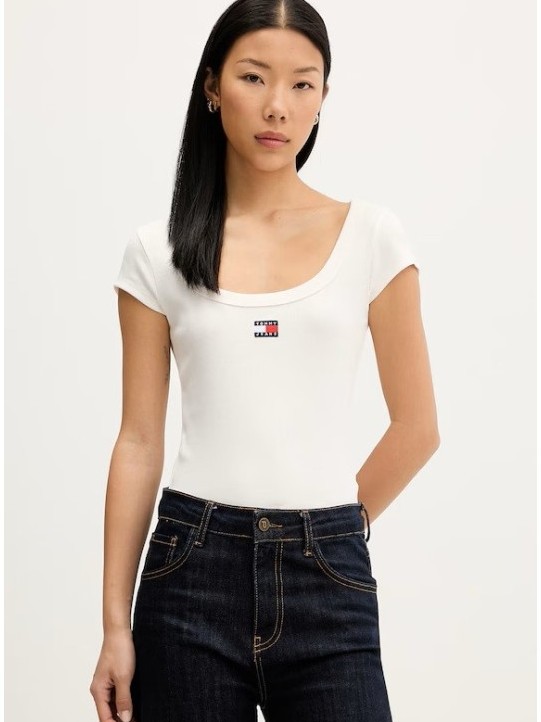 Blouse rib badge White Tommy jeans