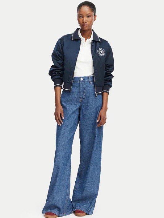 Μπουφάν bomber tjw collar satin varsity Blue Tommy jeans