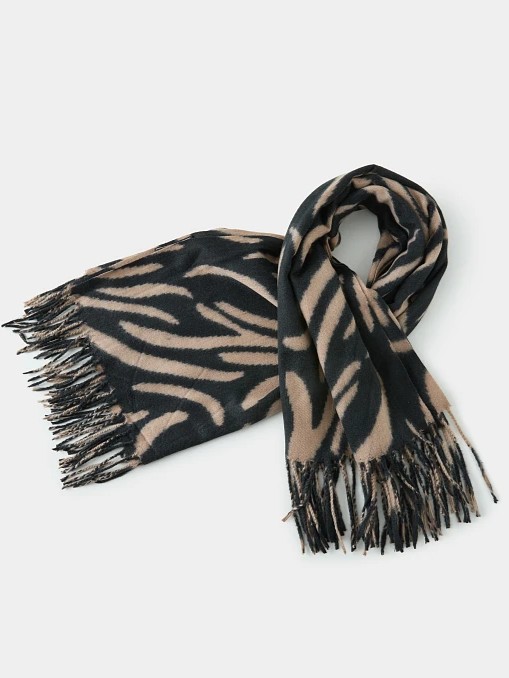 Scarf knitted with leopard print Brown Lynne