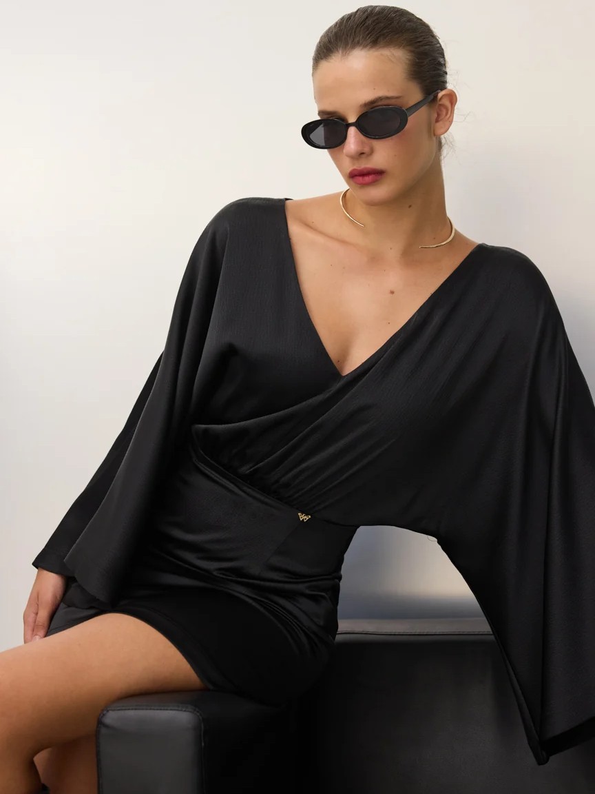 Mini dress long sleeves Danni Black Enzzo