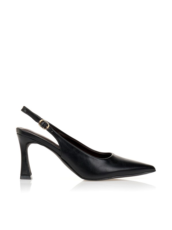 Black pointed slingback heels Tsoukalas