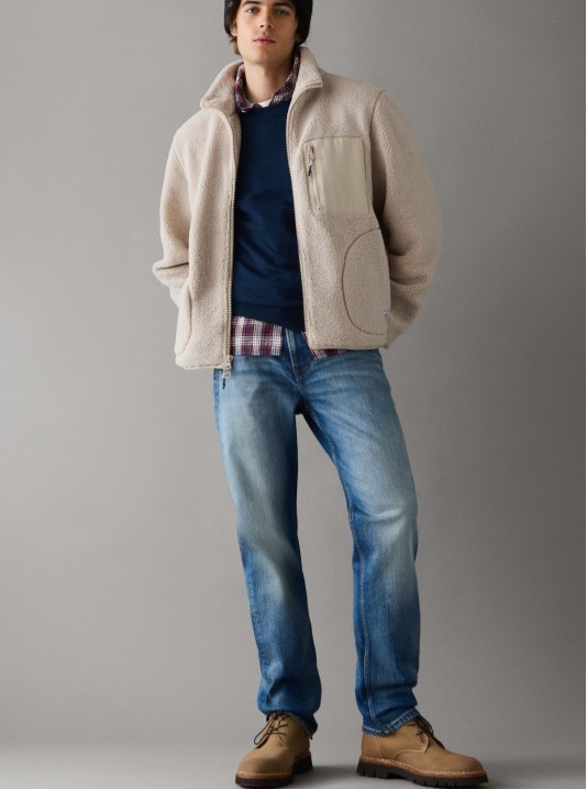 Jacket Borg regular fit Beige Pepe jeans