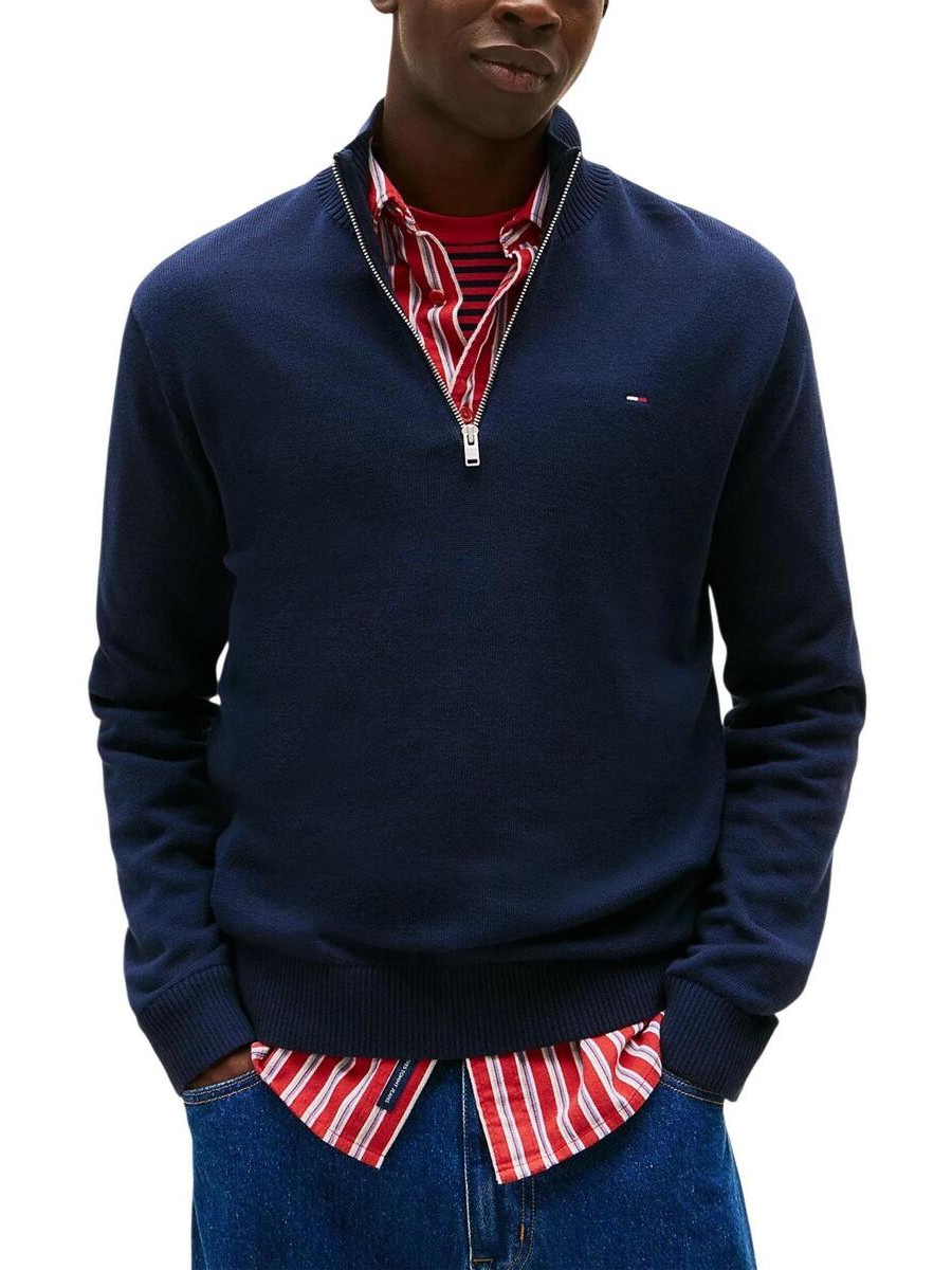 Sweater TJM 1/4 zip ess light Blue Tommy jeans