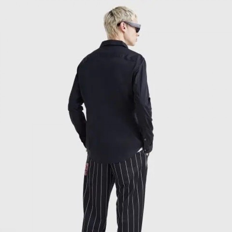 Πουκάμισο TJM Original Stretch Black Tommy Jeans